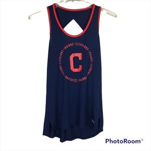 Cleveland Indians blue and red cut out back tank top